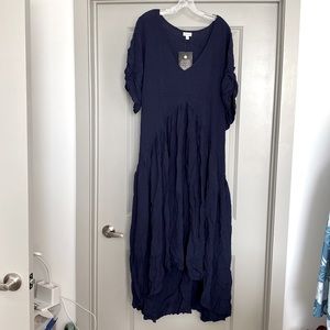 Women’s Long Dress Avenue with Tie at the back Color Navy  Size 20 New with Tag
